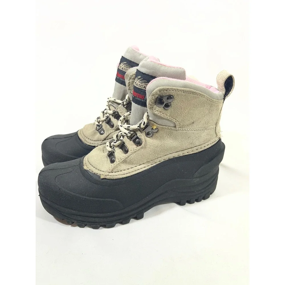 Itasca Granite Peak Insulated Snow Winter Boots Women 7 Tan/Pink Ski Gorpcore‎